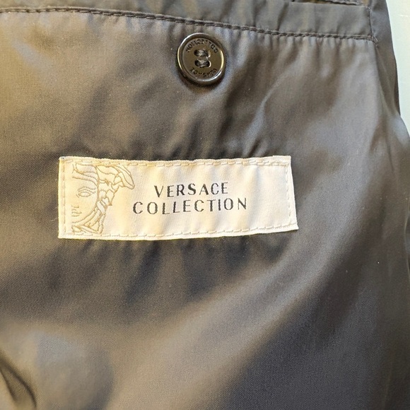 Versace Me's size Large Black Quilted + Leather Long Sleeve Vintage Moto Jacket - Picture 6 of 13